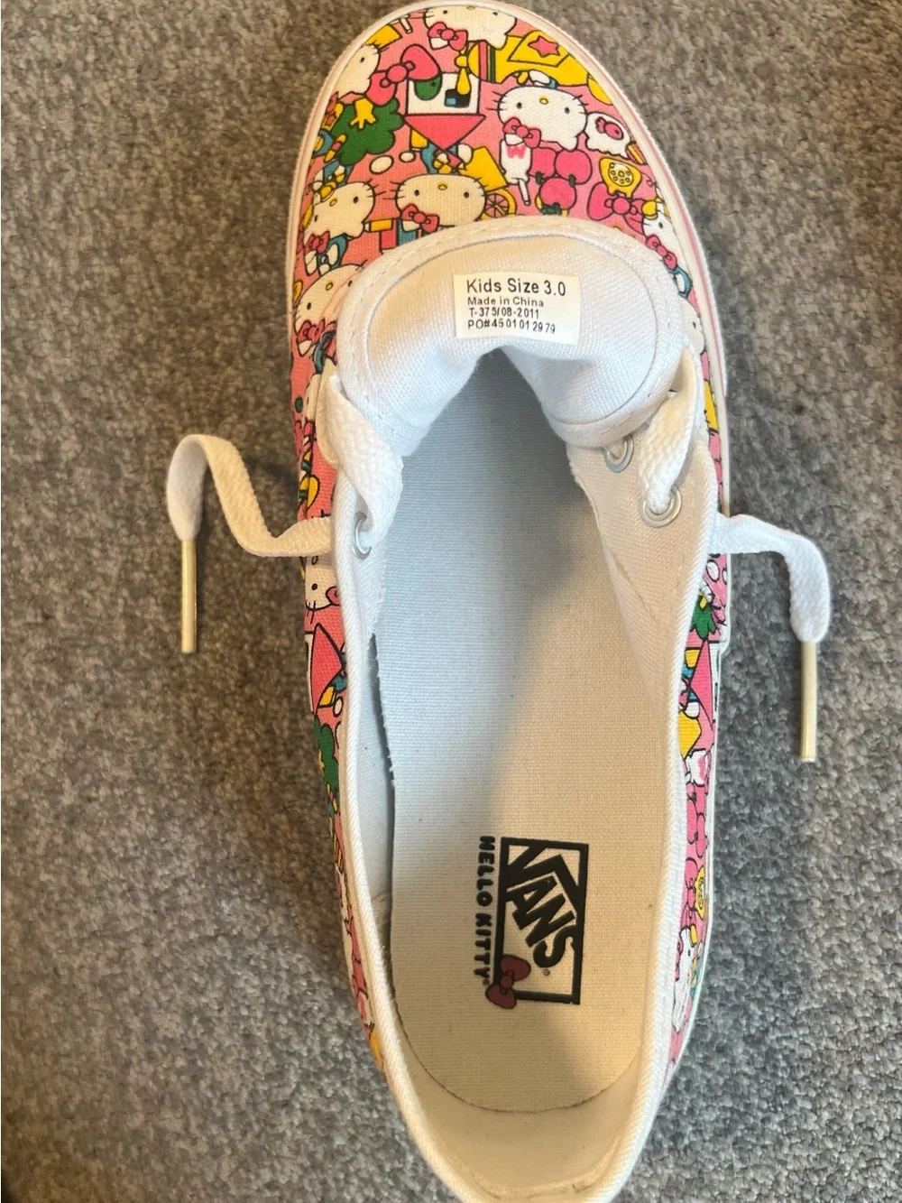 Vans Kids Pink Hello Kitty Pattern Lace-Up Sneakers